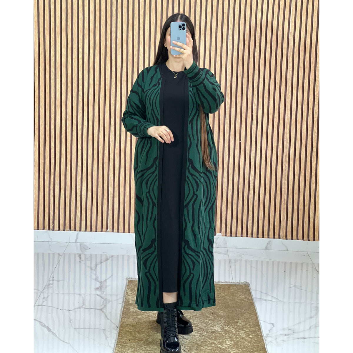 Ensemble 2 Pièces Vert Robe et cape