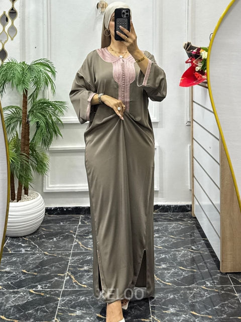 Caftan Gandoura Gazelle Taupe Royale