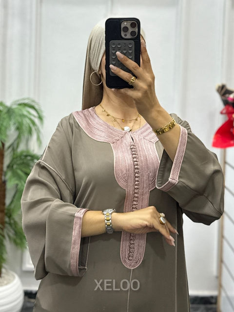 Caftan Gandoura Gazelle Taupe Royale