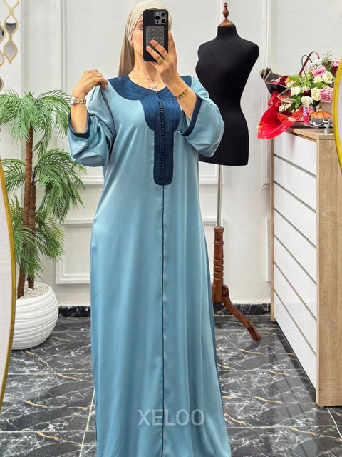 Caftan Gandoura Gazelle Bleu Tropical