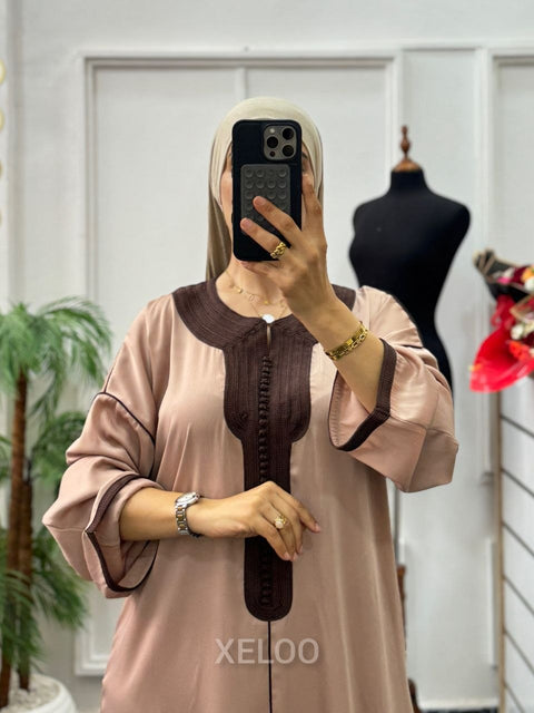 Caftan Gandoura Gazelle Beige Caramel