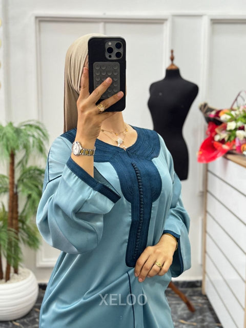 Caftan Gandoura Gazelle Bleu Tropical