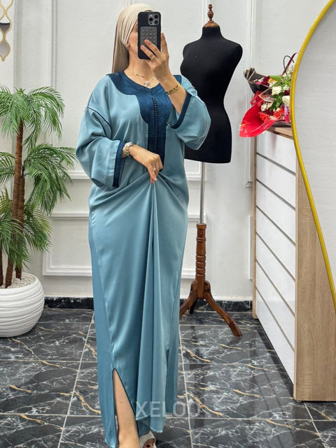 Caftan Gandoura Gazelle Bleu Tropical
