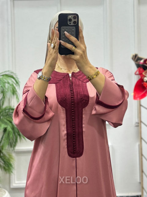 Caftan Gandoura Gazelle Rose bébé