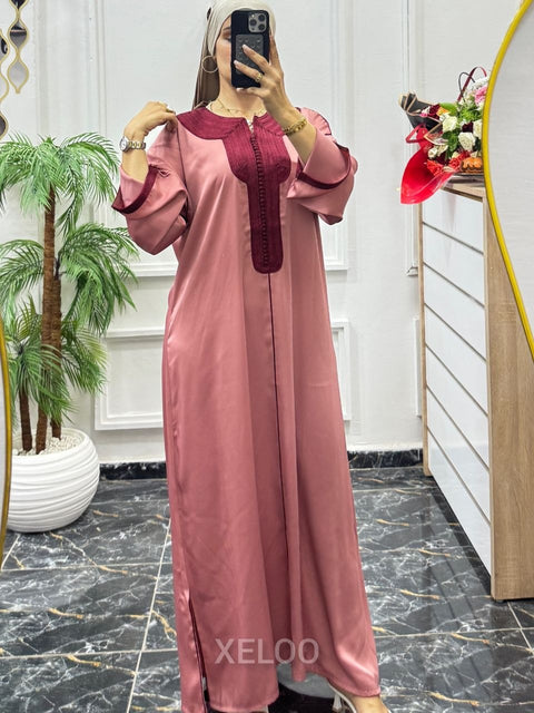 Caftan Gandoura Gazelle Rose bébé