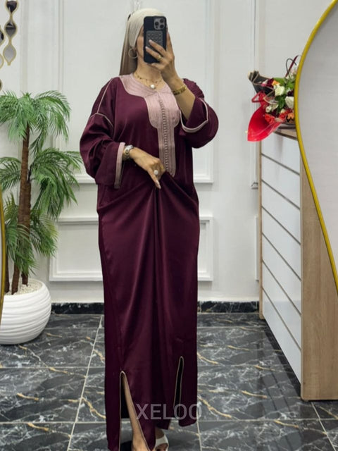 Caftan Gandoura Gazelle Bordeau