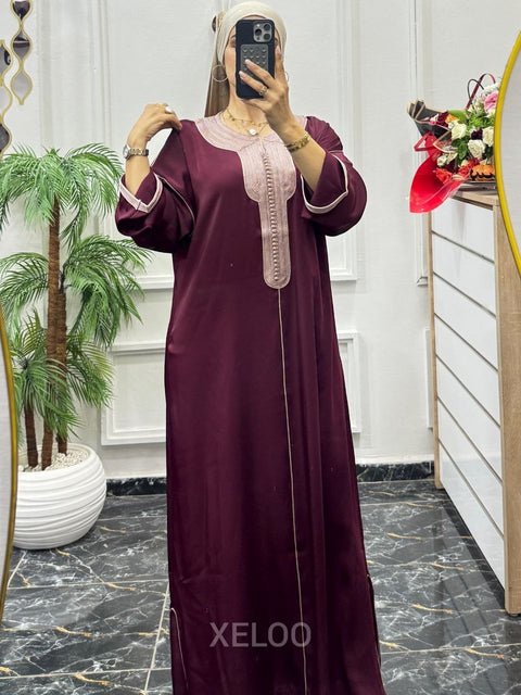 Caftan Gandoura Gazelle Bordeau