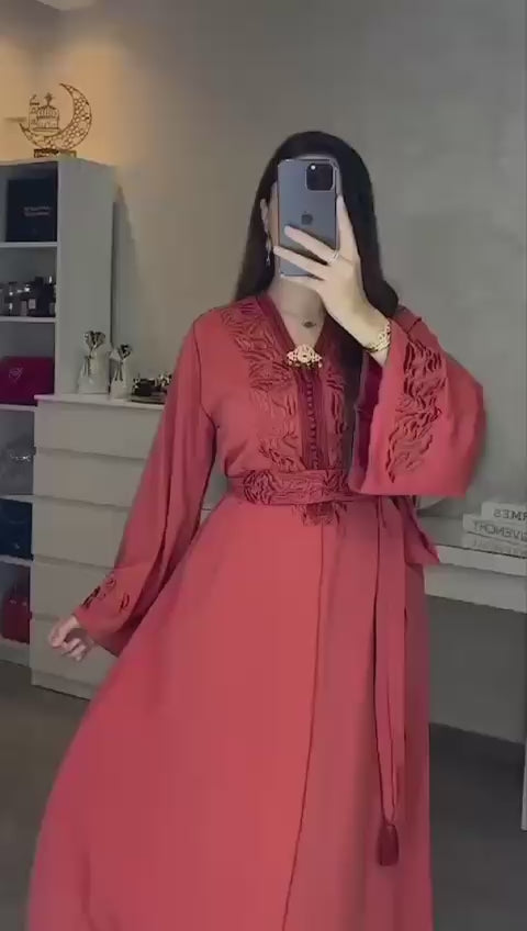 Caftan Zayna en Crêpe unicouleurs