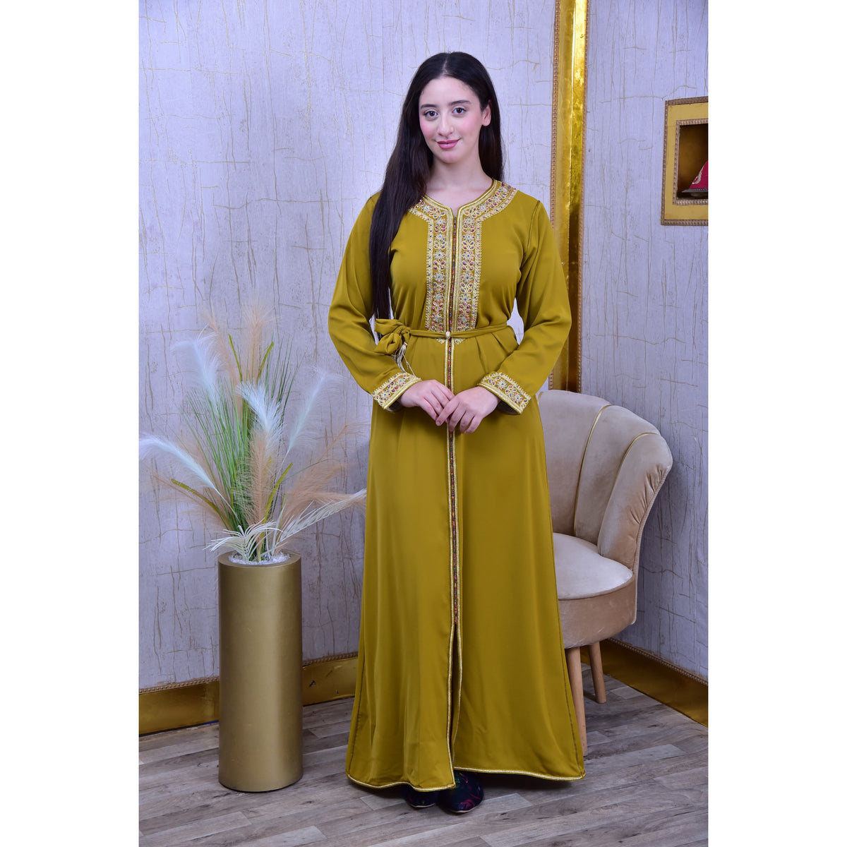 Caftan Mère et Enfant 113 Pistache