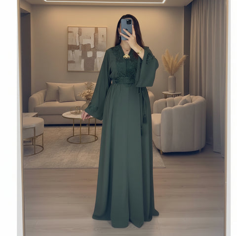 Caftan Zayna en Crêpe unicouleurs