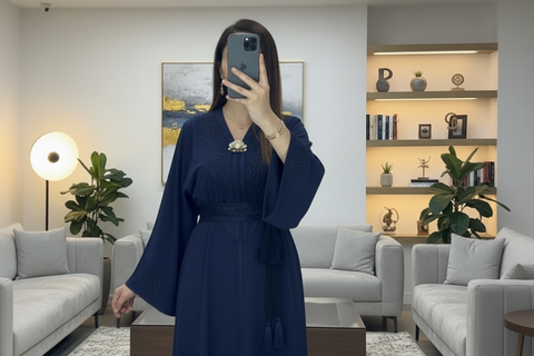 Caftan Zayna en Crêpe unicouleurs