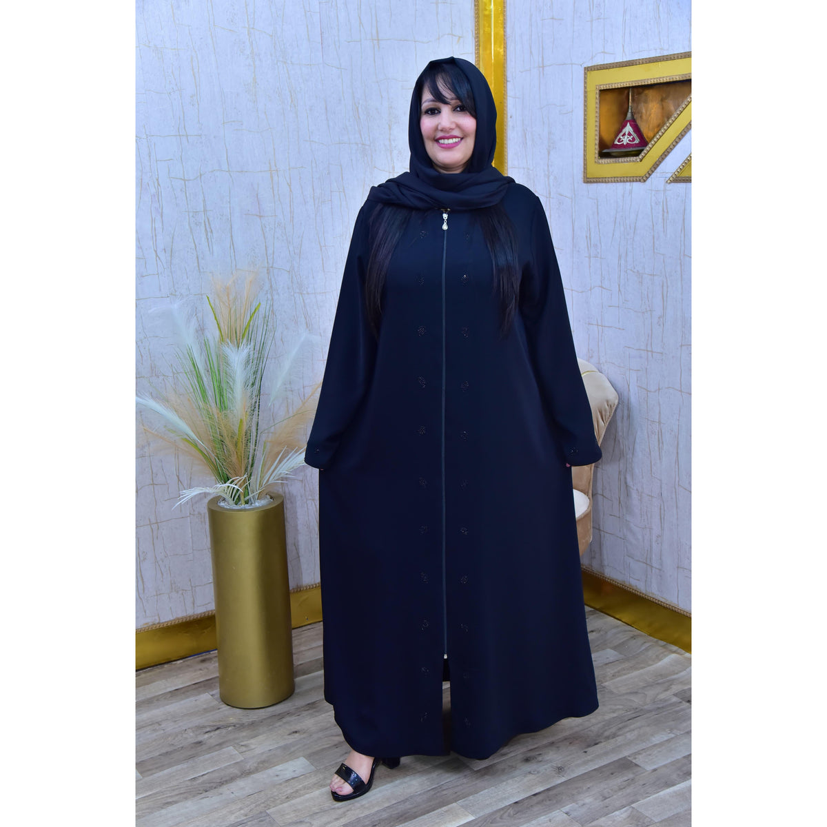 ABAYA ZIPPÉ EN CRÊPE KOREA