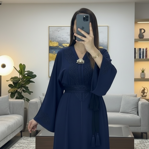 Caftan Zayna en Crêpe unicouleurs