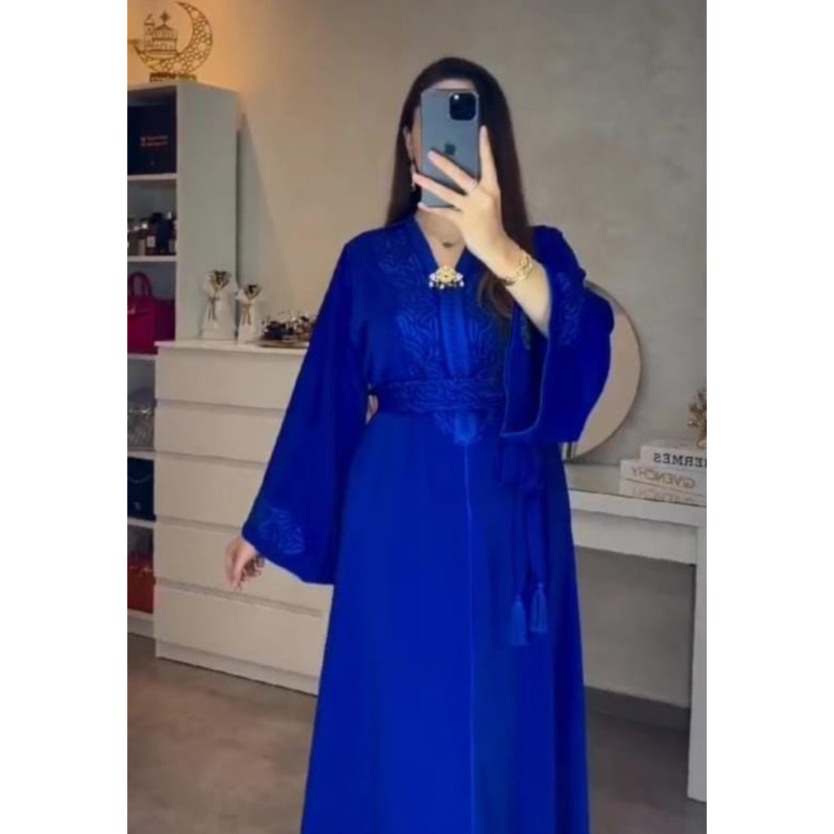 Caftan Zayna en Crêpe unicouleurs