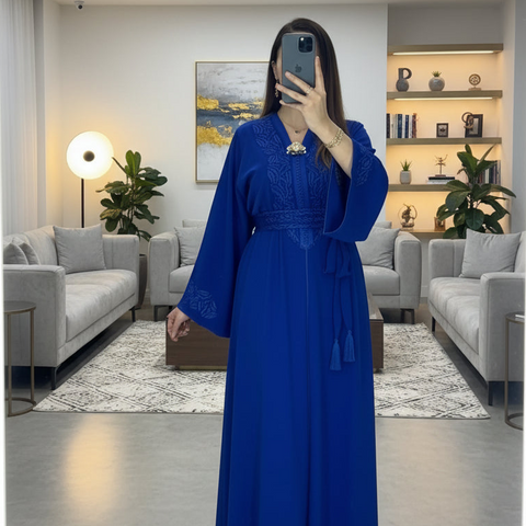 Caftan Zayna en Crêpe unicouleurs