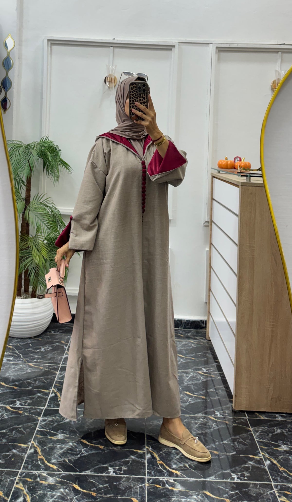 JELLABA EN LAINE TAUPE